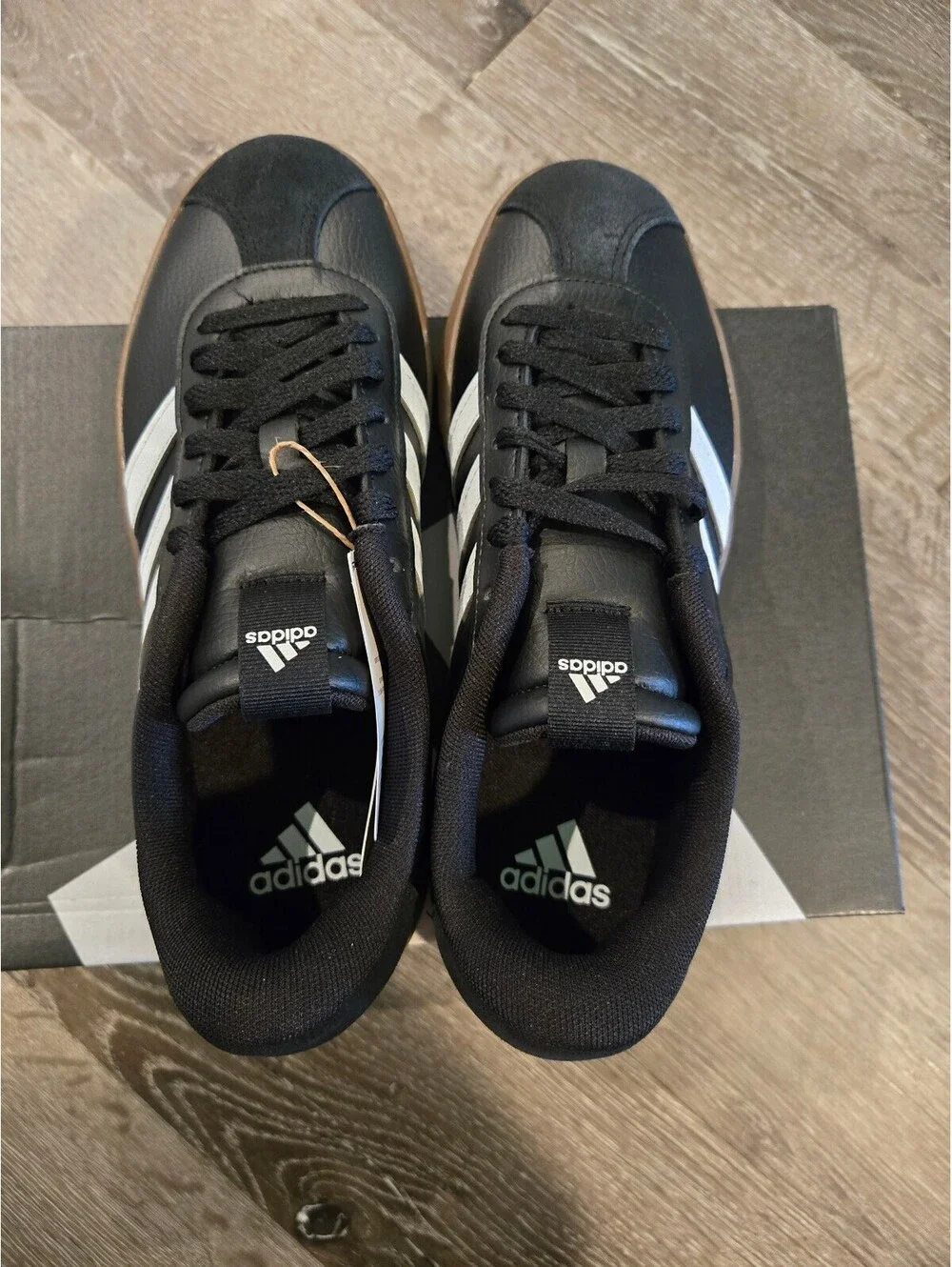 adidas VL Court 3.0 Womens 8 men 7 Black White Gum ID8796 Brand New OG Box